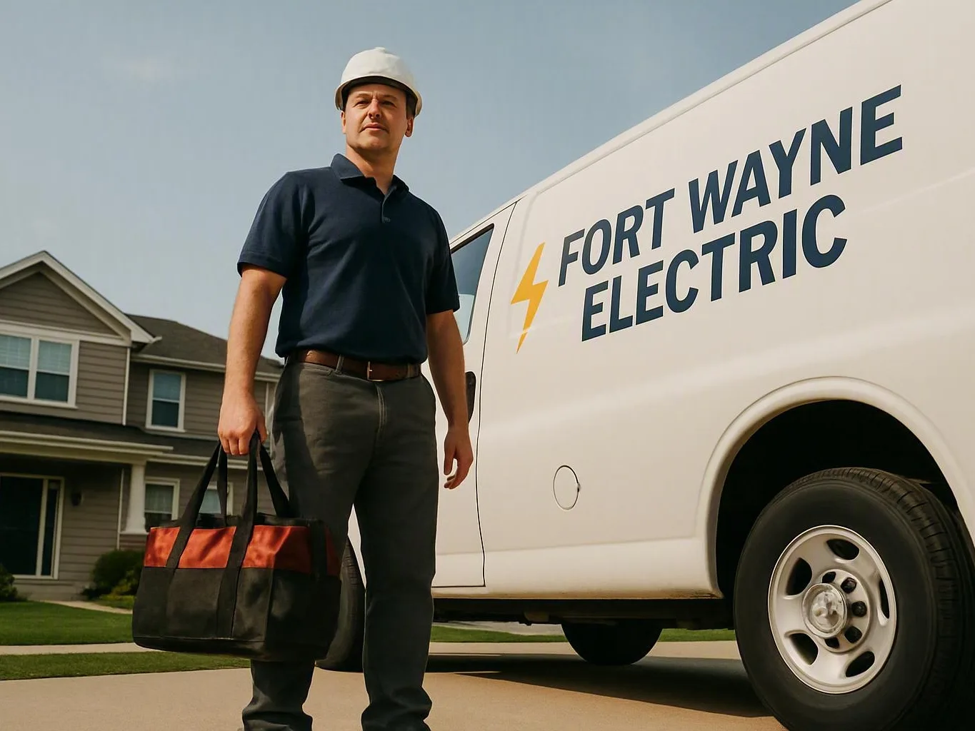 Electrician inspecting an electrical panel during circuit breaker replacement