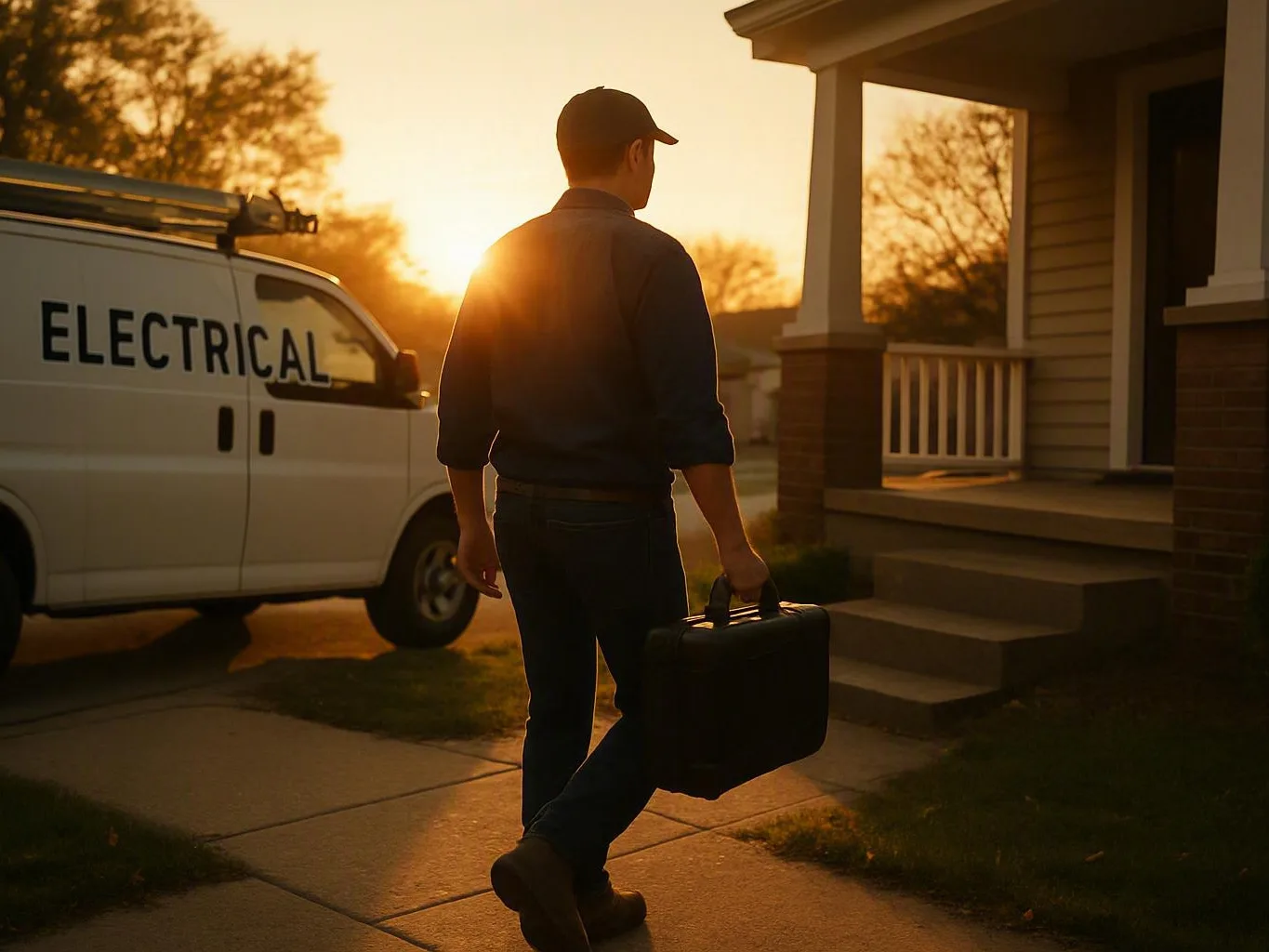 Electrician preparing wiring for new lights and outlets during a home or shop